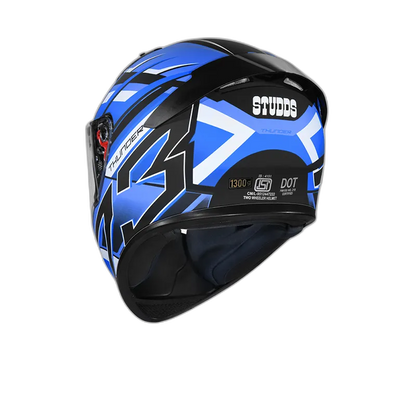 STUDDS Thunder D6 Matt Black Blue N1 Full Face Helmet