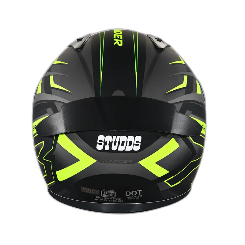 STUDDS Thunder D6 Matt Black Grey N5 Full Face Helmet