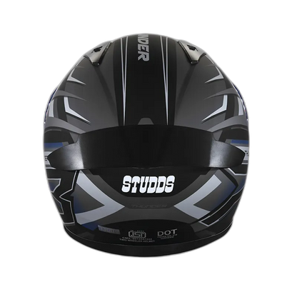 STUDDS Thunder D6 Matt Black Grey N6 Full Face Helmet
