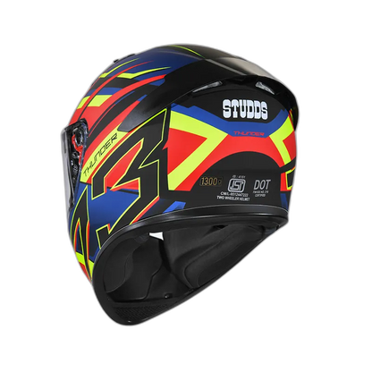 STUDDS Thunder D6 Matt Black Red N1 Full Face Helmet