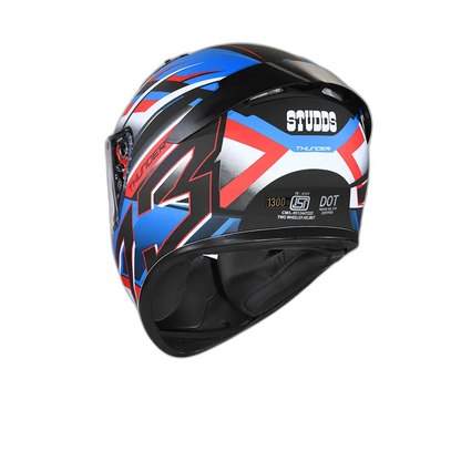 STUDDS Thunder D6 Matt Black White N1 Full Face Helmet