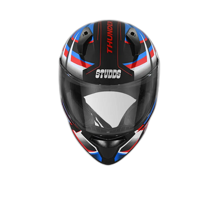 STUDDS Thunder D6 Matt Black White N1 Full Face Helmet
