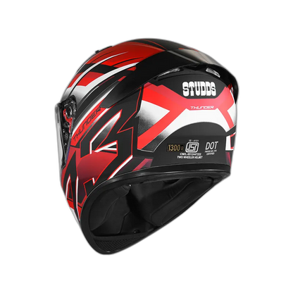 STUDDS Thunder D6 Matt Black White N2 Full Face Helmet