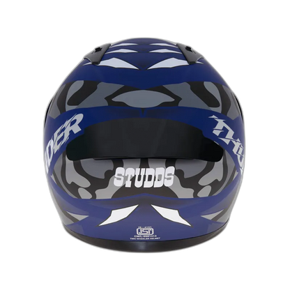 STUDDS Thunder D7 Visor With Spolier Matt Blue Grey N4 Full Face Helmet