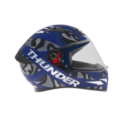 STUDDS Thunder D7 Visor With Spolier Matt Blue Grey N4 Full Face Helmet