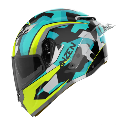 RIDEX Titanium Anzen Glossy Blue Full Face Helmet
