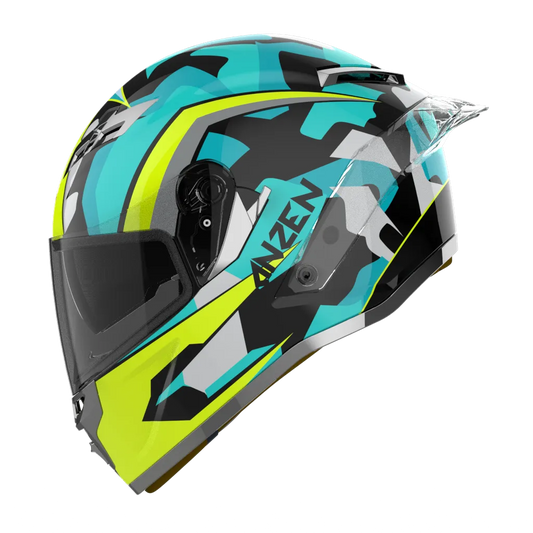 RIDEX Titanium Anzen Glossy Blue Full Face Helmet