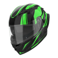 RIDEX Titanium Breeza Glossy Black Green Full Face Helmet