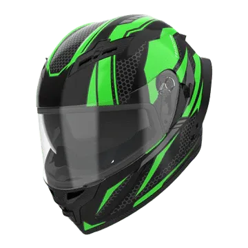 RIDEX Titanium Breeza Glossy Black Green Full Face Helmet