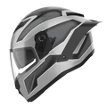 RIDEX Titanium Champion Glossy Silver Grey Full Face Helmet
