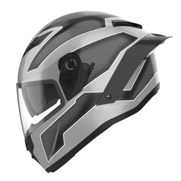 RIDEX Titanium Champion Glossy Silver Grey Full Face Helmet