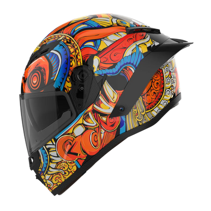 RIDEX Titanium Diabo Glossy Red Full Face Helmet
