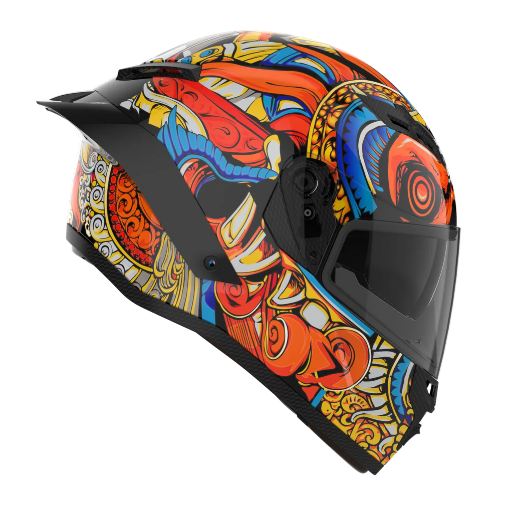 RIDEX Titanium Diabo Glossy Red Full Face Helmet
