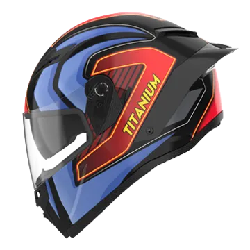 RIDEX Titanium Ignis Blue Glossy Full Face Helmet