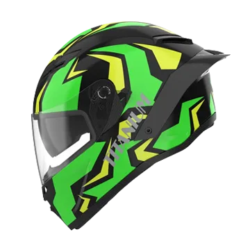 RIDEX Titanium Spark Green Glossy Full Face Helmet
