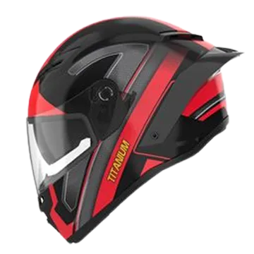 RIDEX Titanium Streak Red Glossy Full Face Helmet