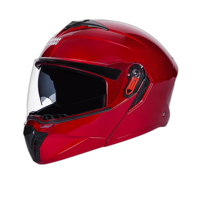 STUDDS Trooper Cherry Red Fu Flip Up Helmet