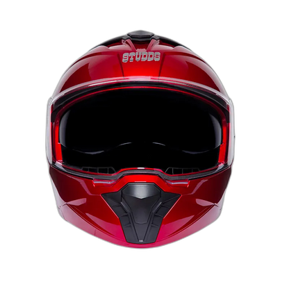 STUDDS Trooper Cherry Red Fu Flip Up Helmet