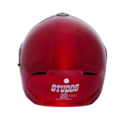 STUDDS Trooper Cherry Red Fu Flip Up Helmet