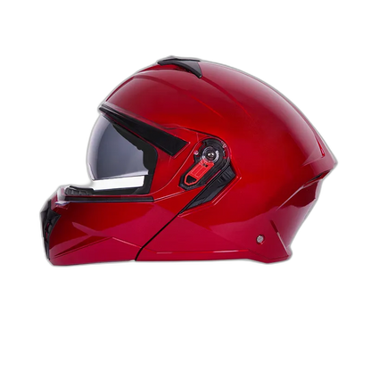 STUDDS Trooper Cherry Red Fu Flip Up Helmet