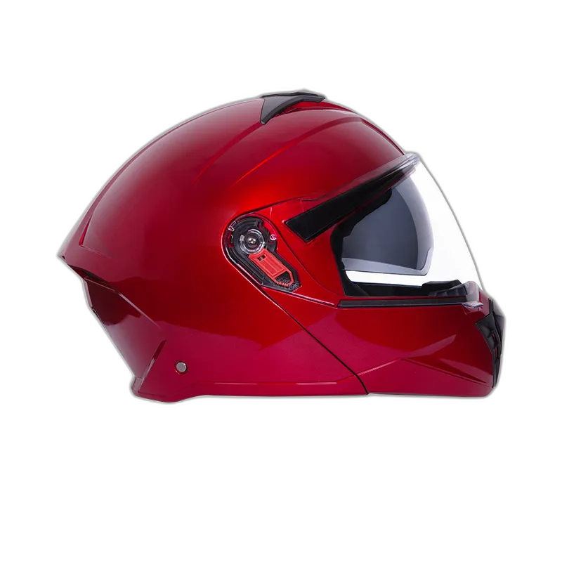 STUDDS Trooper Cherry Red Fu Flip Up Helmet