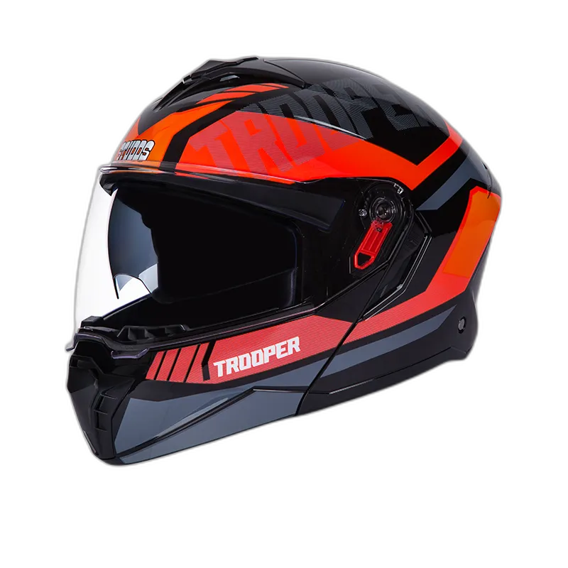 STUDDS Trooper D1 Black N8 Fu Flip Up Helmet