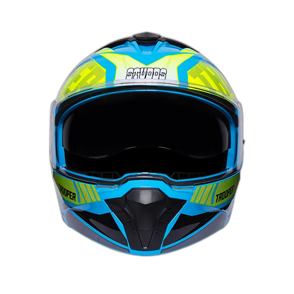 STUDDS Trooper D1 Blue N5 Fu Flip Up Helmet