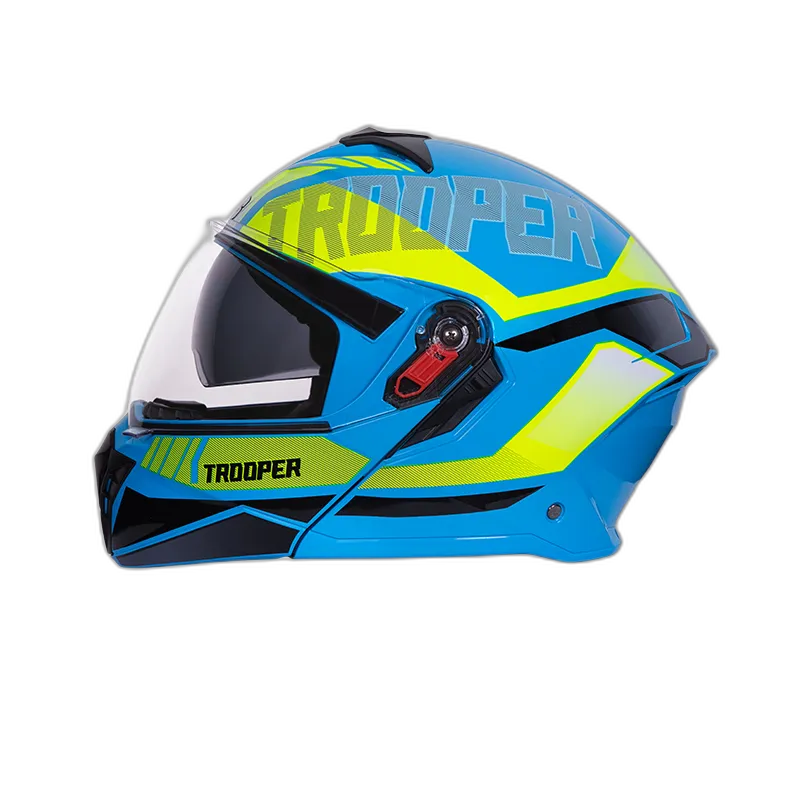 STUDDS Trooper D1 Blue N5 Fu Flip Up Helmet
