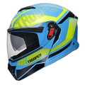 STUDDS Trooper D1 Blue Yellow Flip Up Helmet