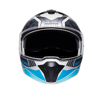 STUDDS Trooper D1 Grey N1 Blue Flip Up Helmet