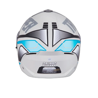 STUDDS Trooper D1 Grey N1 Blue Flip Up Helmet
