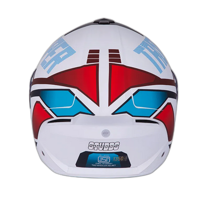 STUDDS Trooper D1 Matt White N2 Fu Flip Up Helmet