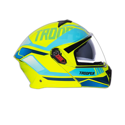 STUDDS Trooper D1 Matt Yellow N1 Fu Flip Up Helmet