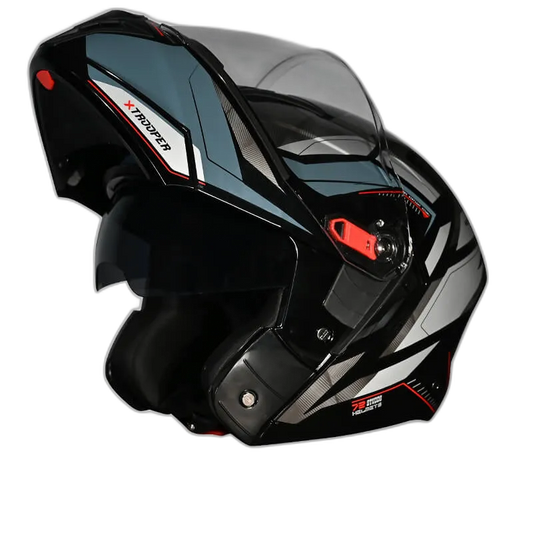 STUDDS Trooper D1 White N2 Fu Flip Up Helmet