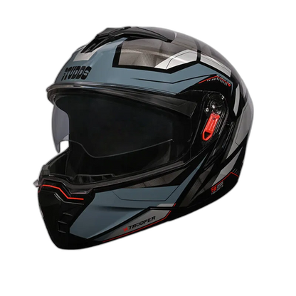 STUDDS Trooper D1 White N2 Fu Flip Up Helmet