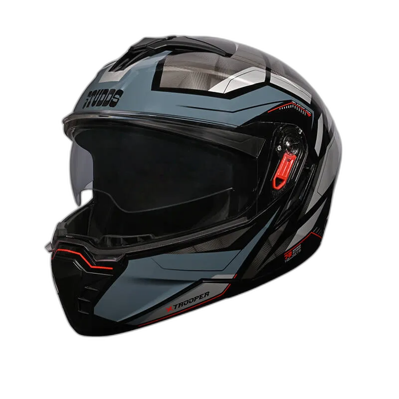 STUDDS Trooper D1 White N2 Fu Flip Up Helmet