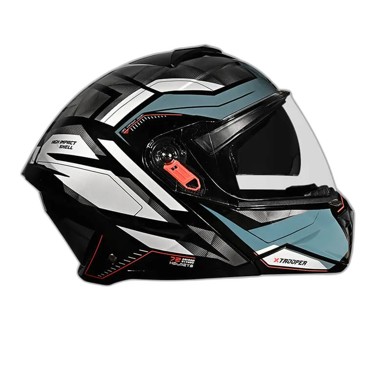 STUDDS Trooper D1 White N2 Fu Flip Up Helmet