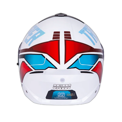 STUDDS Trooper D1 Wt Red N Flip Up Helmet