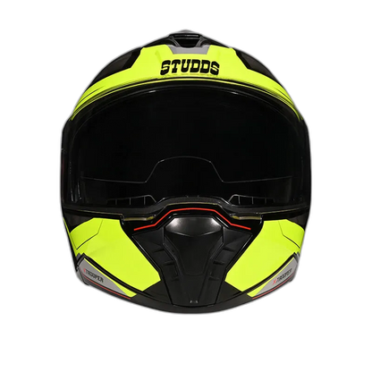 STUDDS Trooper D2 Black Fluorescnt Ylw N Flip Up Helmet