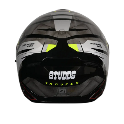 STUDDS Trooper D2 Black Fluorescnt Ylw N Flip Up Helmet