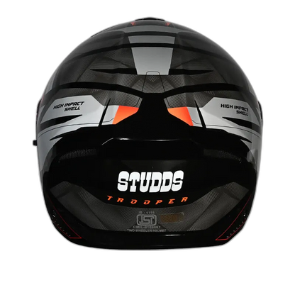 STUDDS Trooper D2 Black N10 Orange Flip Up Helmet