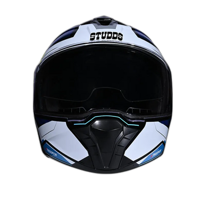 STUDDS Trooper D2 Black N1 Blue Flip Up Helmet