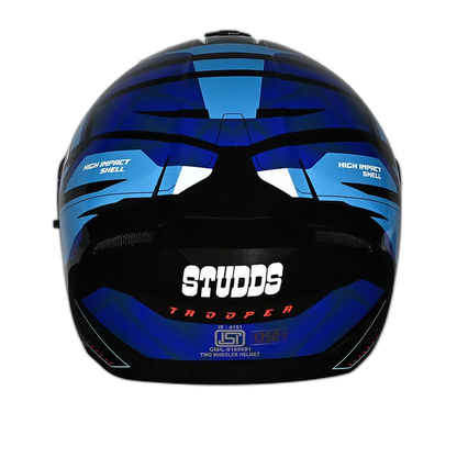 STUDDS Trooper D2 Black N1 Blue Flip Up Helmet