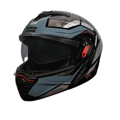STUDDS Trooper D2 Black N4 Flip Up Helmet