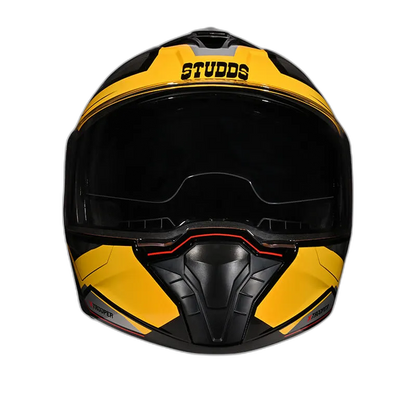 STUDDS Trooper D2 Black N5 Yellow Flip Up Helmet