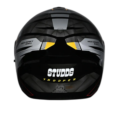 STUDDS Trooper D2 Black N5 Yellow Flip Up Helmet