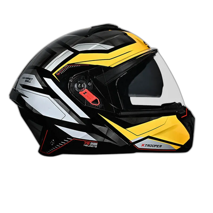 STUDDS Trooper D2 Black N5 Yellow Flip Up Helmet