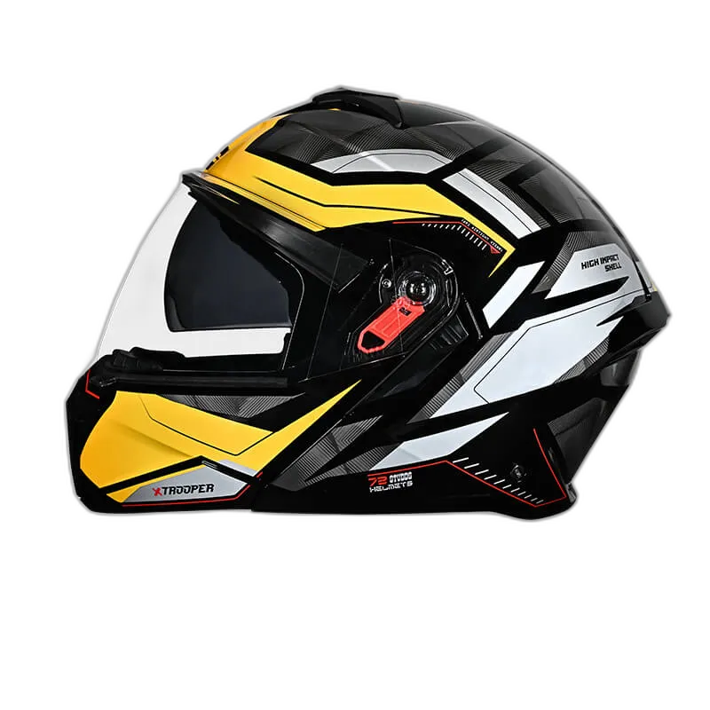 STUDDS Trooper D2 Black N5 Yellow Flip Up Helmet