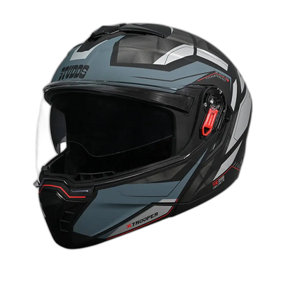 STUDDS Trooper D2 Matt Black N4 Grey Flip Up Helmet