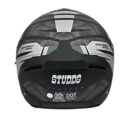 STUDDS Trooper D2 Matt Black N4 Grey Flip Up Helmet